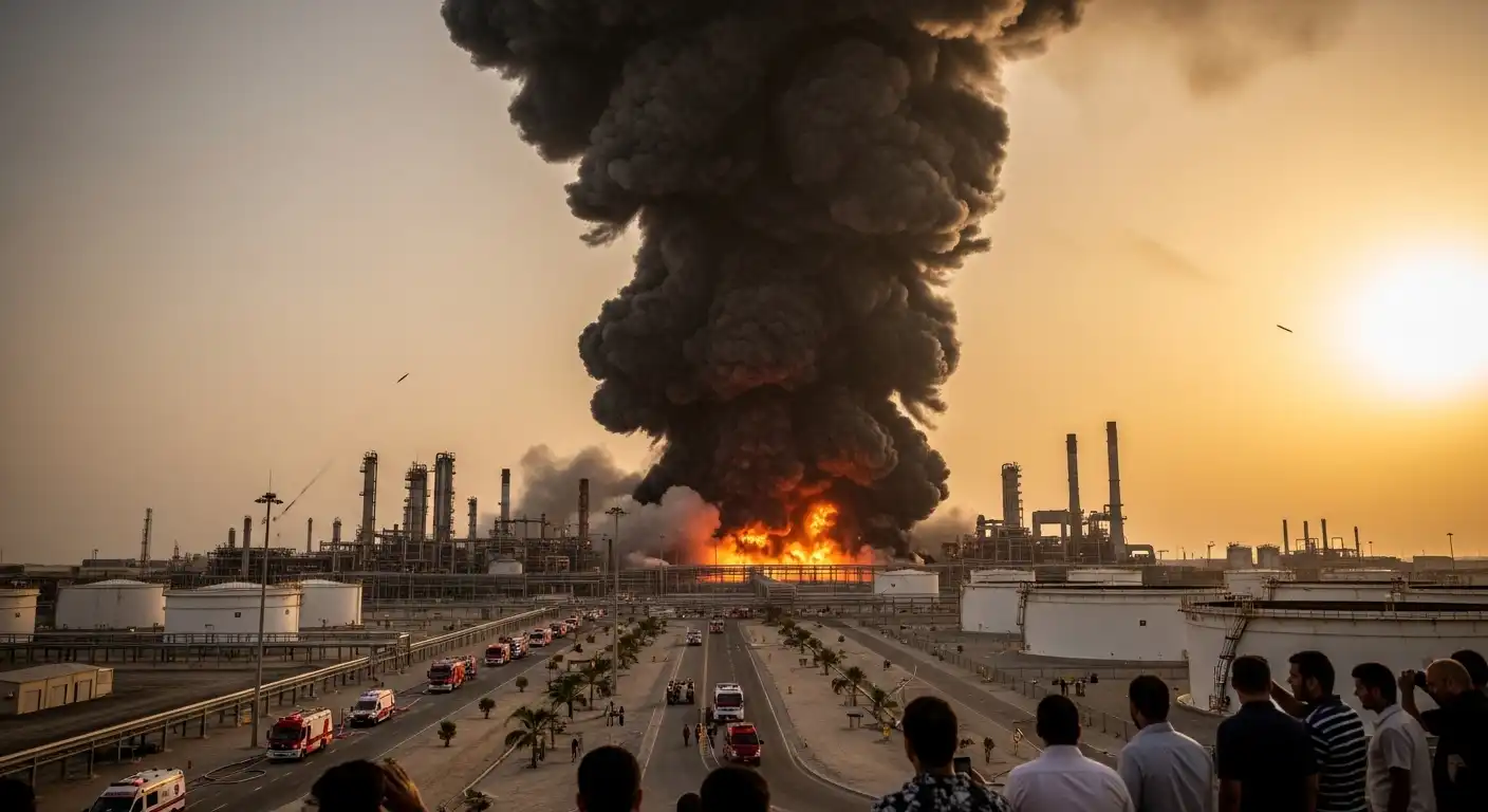 Black Smoke Seen After Iran Strike Hits Bahrain BAPCO Refinery