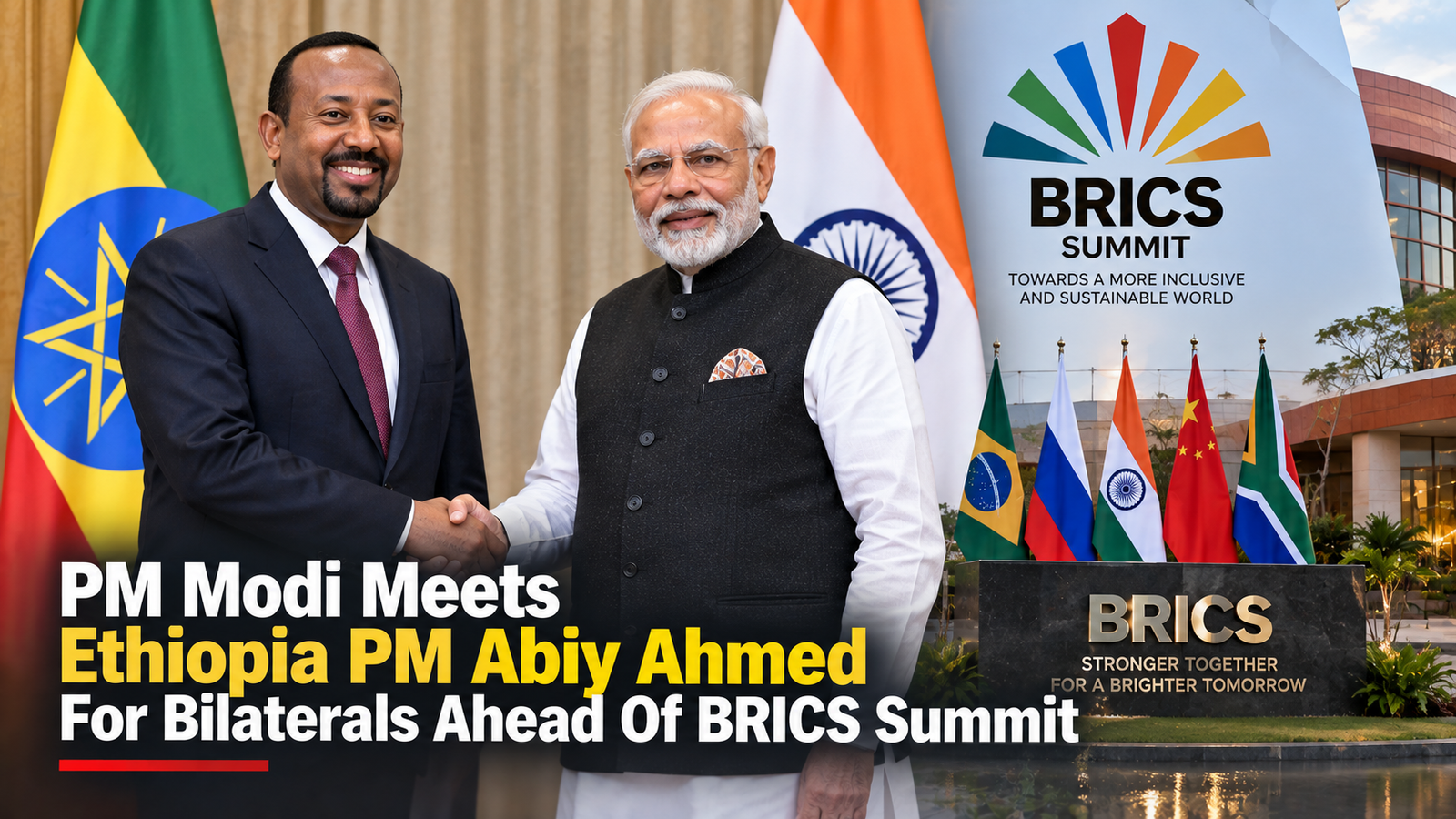 PM Modi Meets Ethiopia’s Abiy Ahmed Ahead of BRICS Summit
