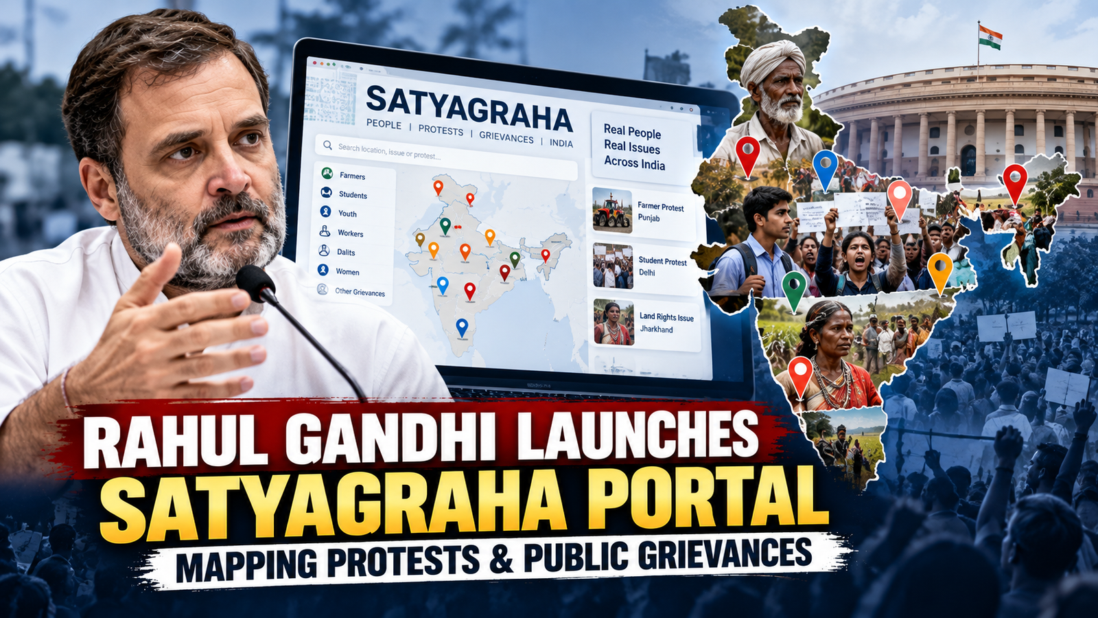 Rahul Gandhi Launches Satyagraha Portal to Map Protests Across India