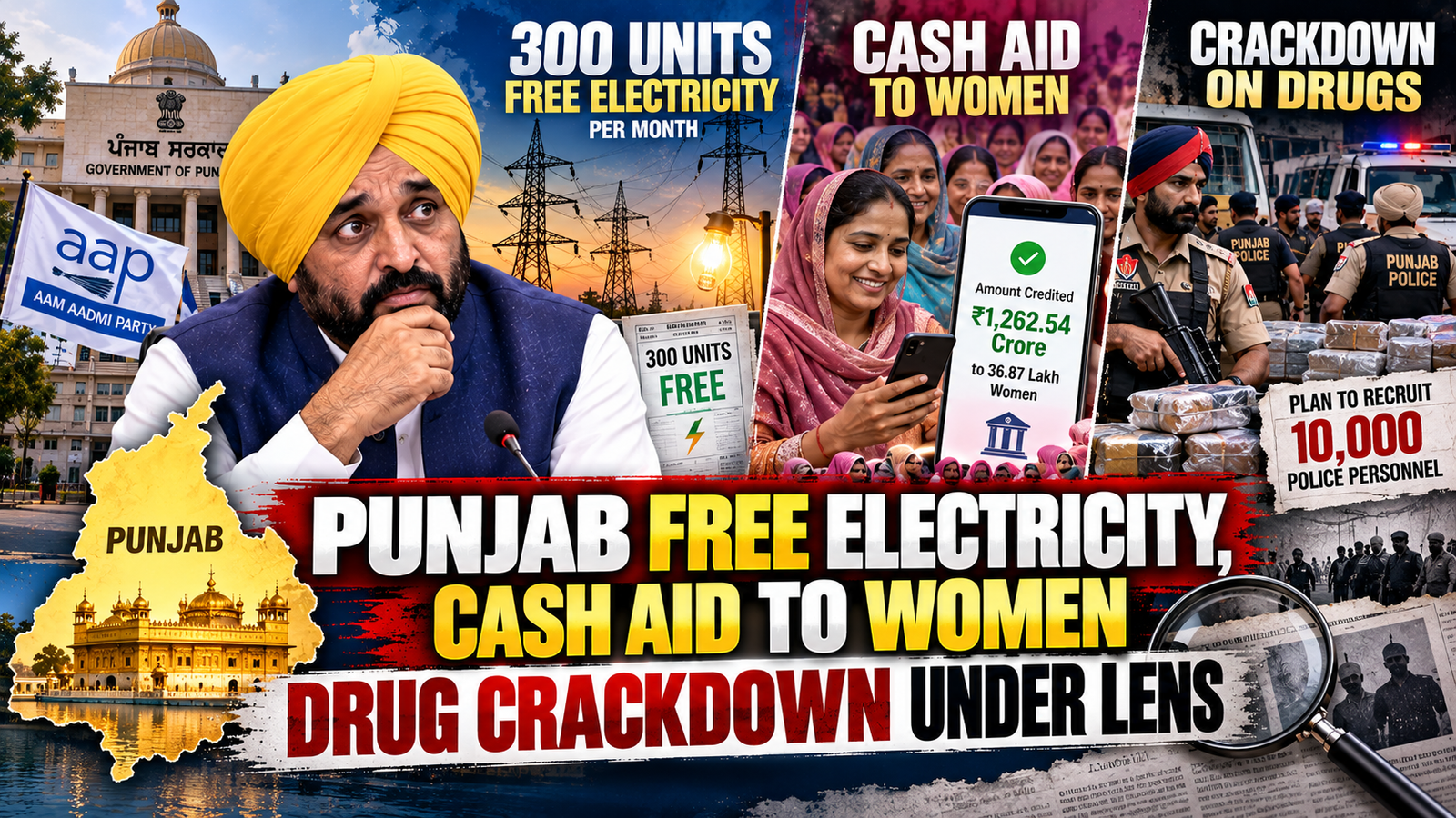 Punjab Government Under Lens: Free Power, Women’s Aid and Anti-Drug Drive