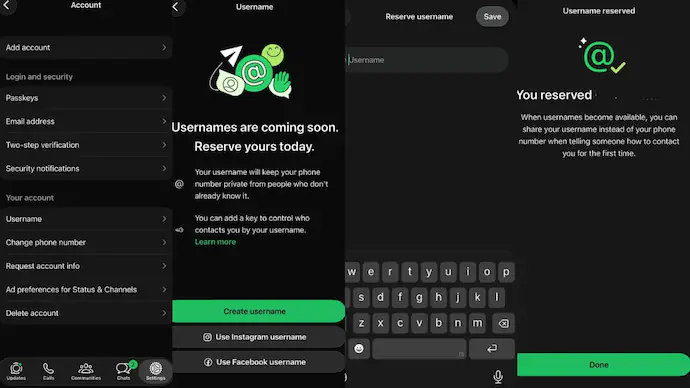 whatsapp-usernames-privacy-security-update WhatsApp username feature aims to improve privacy by allowing users to connect without sharing their phone numbers.